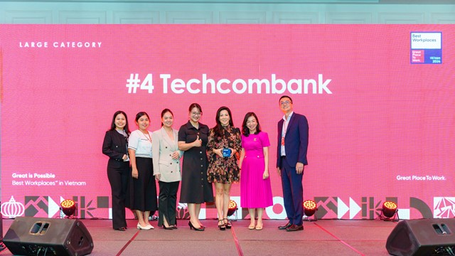 Techcombank tiếp tục lọt TOP bảng xếp hạng nơi làm việc tốt nhất Việt Nam 2024