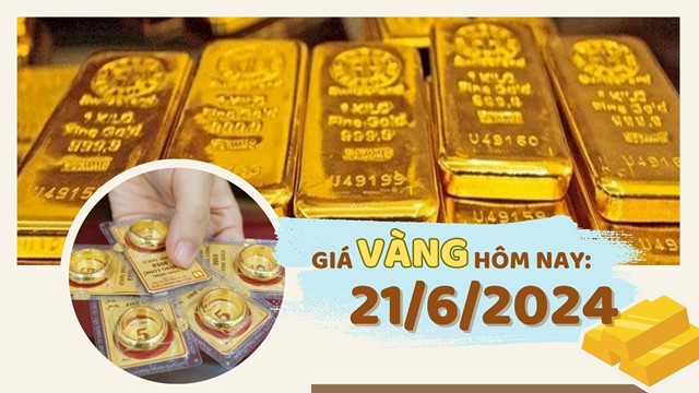 Giá vàng hôm nay 21/6: Vàng nhẫn tăng gần 2 tuần liên tiếp