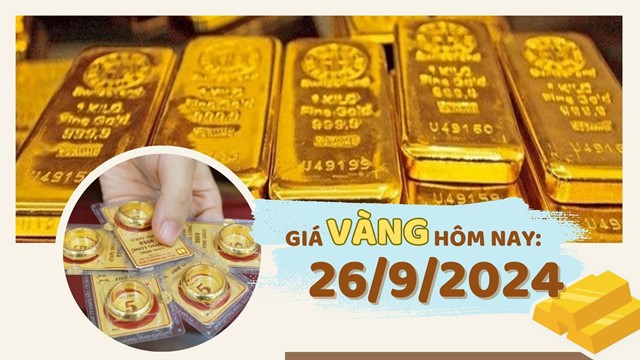 Giá vàng hôm nay 26/9: Vàng nhẫn 83 triệu đồng/lượng, tăng gần 20 triệu so với đầu năm