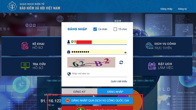 Hướng dẫn đăng nhập Cổng dịch vụ công BHXH Việt Nam bằng VNeID