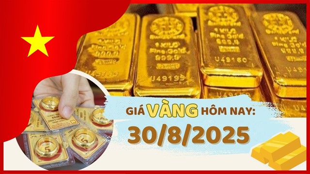 Giá vàng hôm nay 30/8: SJC tăng mạnh, ngưỡng 130 triệu đồng/lượng không còn xa