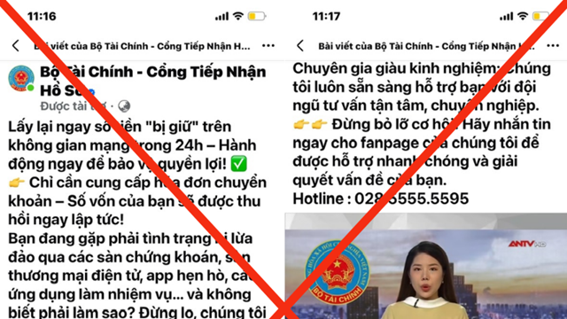 Mạo danh Bộ Tài chính trên Facebook, giăng bẫy thu phí “thu hồi tiền”
