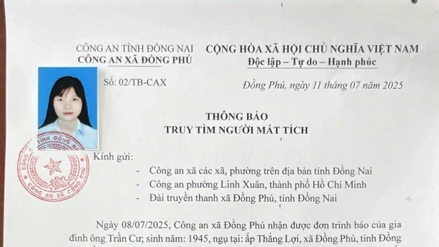 Tìm chị Trần Thị Nhật Lệ