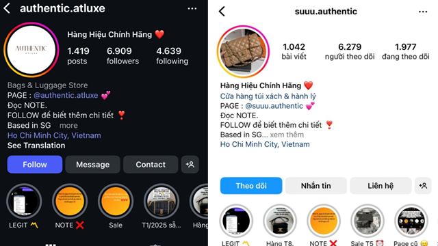 Công an tìm người mua túi qua Instagram