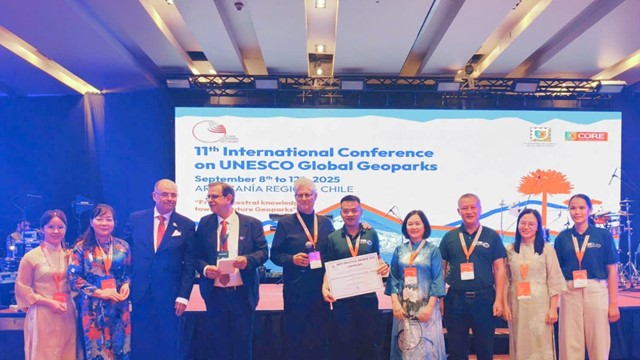 Công viên địa chất toàn cầu UNESCO ở miền Bắc Việt Nam nhận giải thưởng quốc tế
