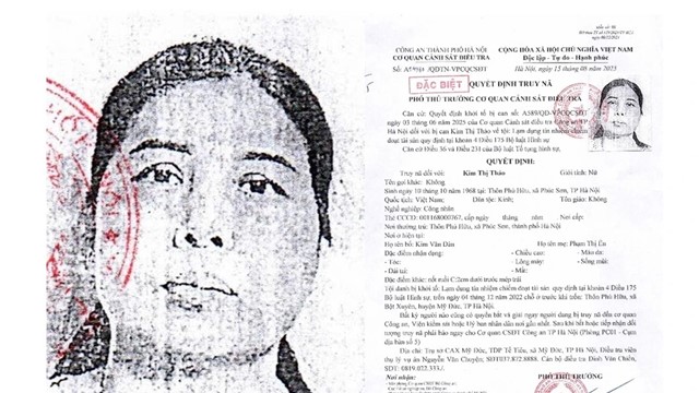 Truy nã đặc biệt Kim Thị Thảo, sinh năm 1968