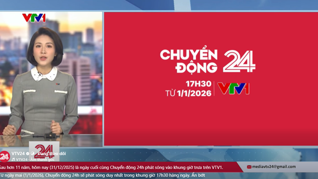 Bỏ bản tin Chuyển động 24h trưa từ ngày 1/1/2026