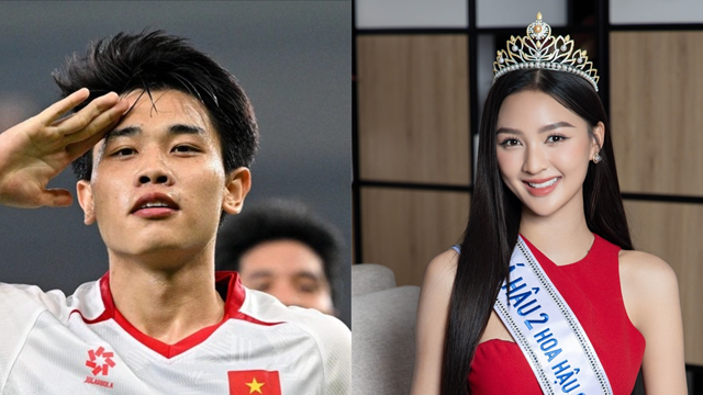 Cầu thủ nổi nhất U23 Việt Nam vướng tin đồn hẹn hò Á hậu SN 2003, được dân mạng Trung Quốc gọi là ‘Messi của Việt Nam’