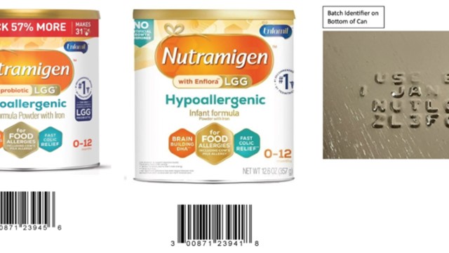 Thu hồi tự nguyện lô sữa công thức Nutramigen do nguy cơ nhiễm khuẩn