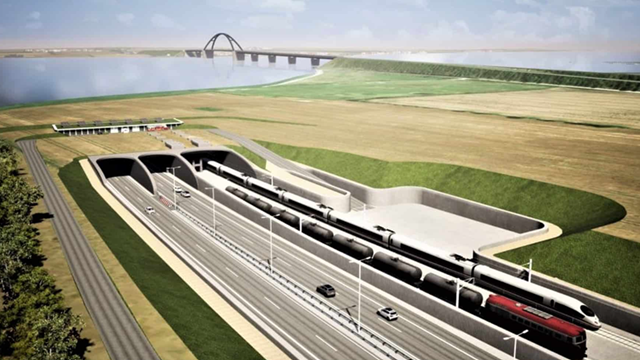 Xây đường hầm xuyên biển thay thế tuyến phà truyền thống, công nhân sử dụng 360.000 tấn thanh cốt thép, dự kiến hoàn thành năm 2029