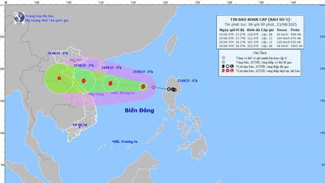 Tin mới nhất về bão số 5