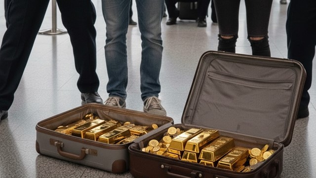 Tịch thu 2,75kg vàng giấu trong quả tạ tại sân bay, bắt khẩn cấp 2 hành khách nước ngoài