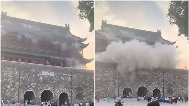 Sập tòa tháp 650 năm tuổi nổi tiếng