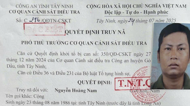 Truy nã đặc biệt Nguyễn Hoàng Nam