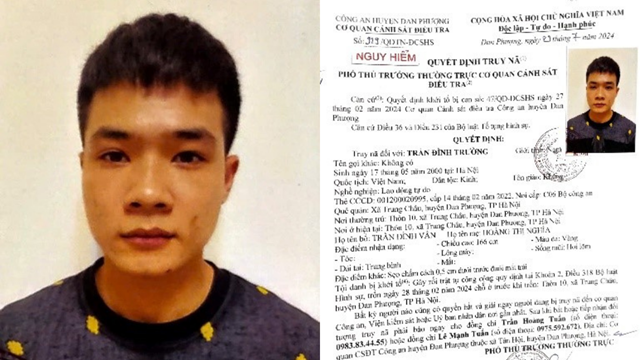 Truy nã đối tượng nguy hiểm Trần Đình Trường