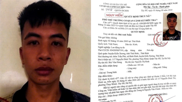 Truy nã Bùi Anh Tuấn sinh năm 2005