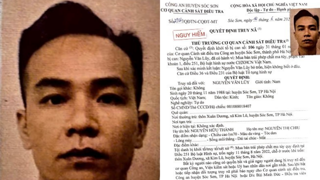 Truy nã nóng đối tượng nguy hiểm Nguyễn Văn Lũy