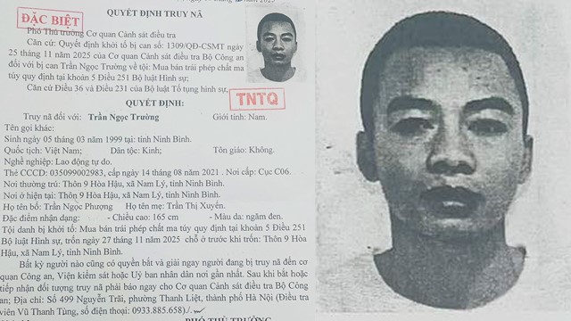Bộ Công an truy nã đặc biệt Trần Ngọc Trường