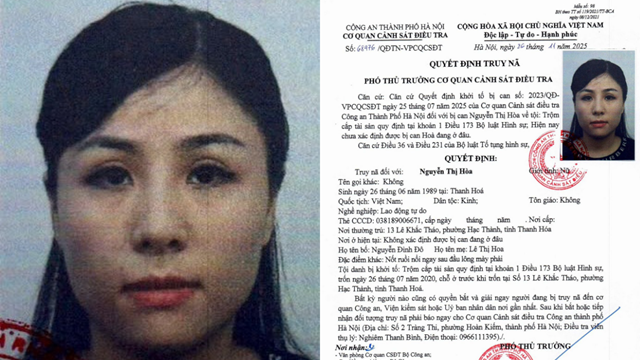 Công an truy nã Nguyễn Thị Hòa sinh năm 1989