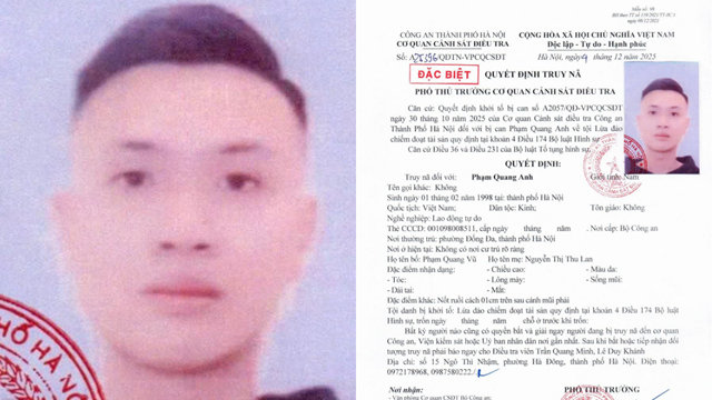 Truy nã đặc biệt Phạm Quang Anh sinh năm 1998