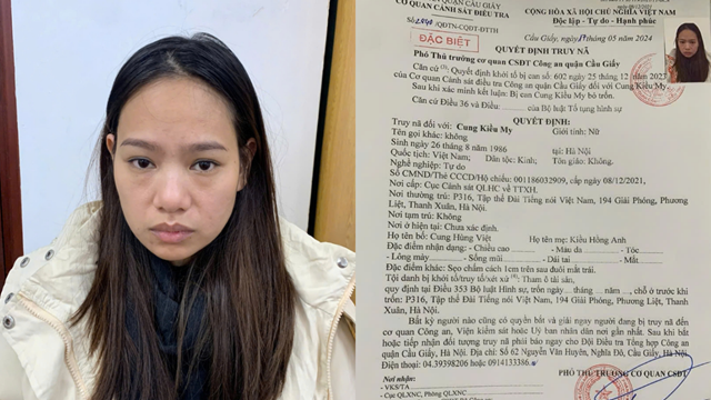 Truy nã đặc biệt Cung Kiều My sinh năm 1986