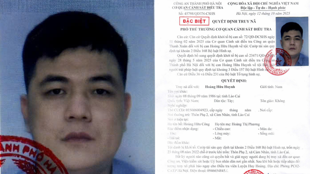 Truy nã đặc biệt Hoàng Hữu Huynh SN 1986