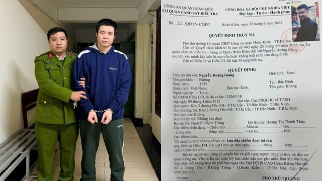 Bắt khẩn cấp Nguyễn Hoàng Giang, SN 1989 khi vừa nhập cảnh vào Việt Nam