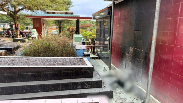 Xác minh vụ thi thể bốc cháy giữa nghĩa trang